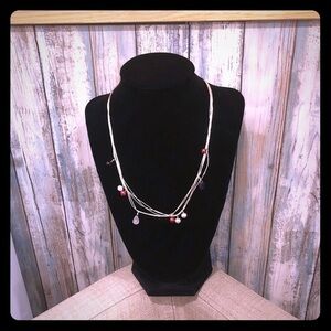 🌹 Silver necklace with stone droplets